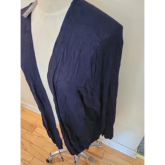 Tribekka 44 Draped Open Front Cardigan sweater black size 3x - Picture 3 of 8